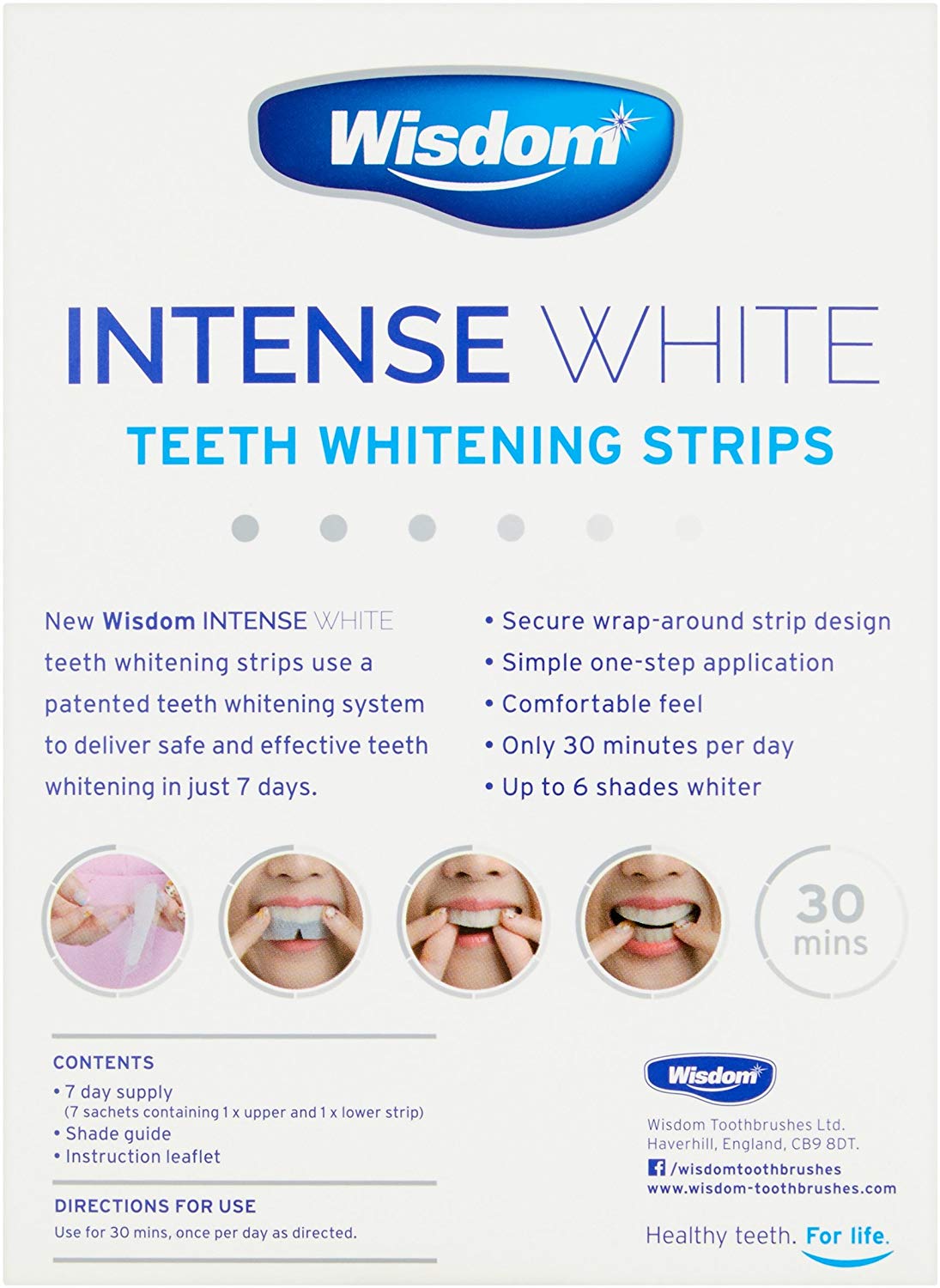 Wisdom Intense White Teeth Whitening Strips (6 Shades Whiter in 7