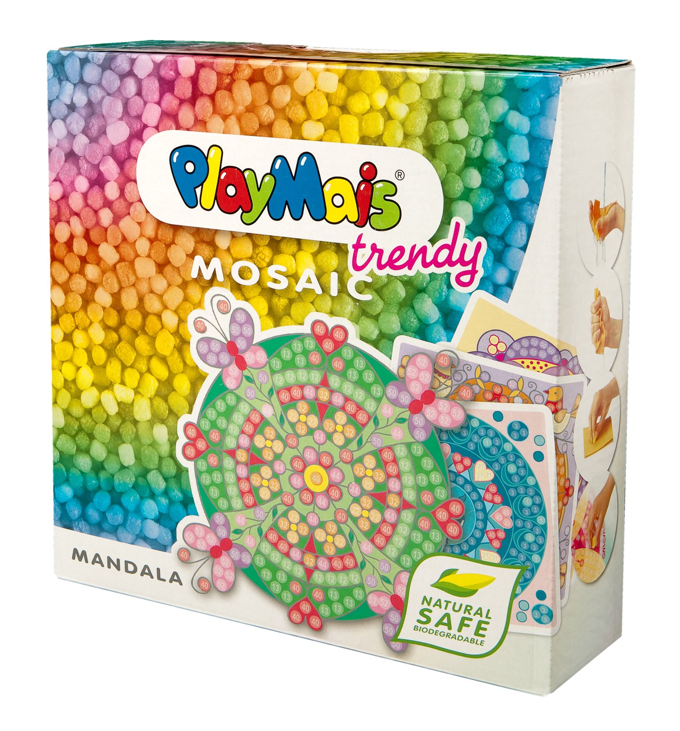 PlayMais TRENDY MOSAIC MANDALA creative craft kit for girls from 6 years, Multi-coloured, Mittel
