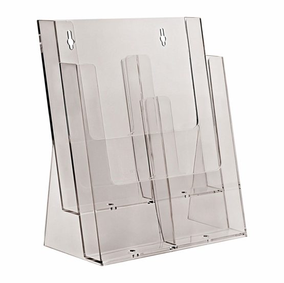 Taymar 2C230 Two Tier Display Stand for A4/DL Leaflets and Brochures - Clear