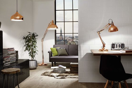 EGLO Borgillio Table Lamp, 1-Flame Vintage Desk Lamp in Industrial Design, Bedside Lamp Made of Steel, Colour : Copper, Socket : E27, Incl. Switch - Image 3
