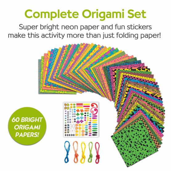 Creativity for Kids F901795 West Design Junior Selection Neon Origami Large Kit, Multi-Color - Image 3