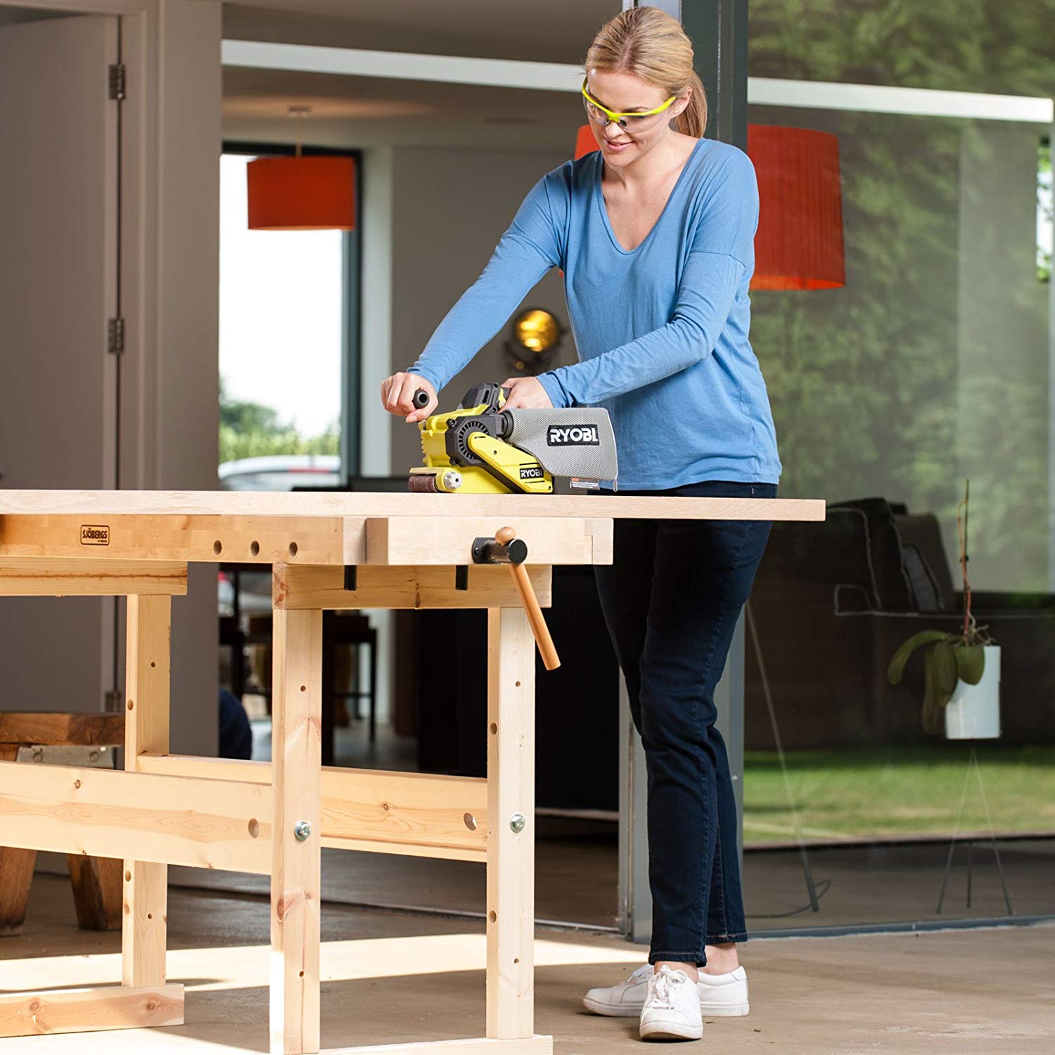 Ryobi R18BS-0 18V ONE+ Cordless Belt Sander (Battery & Charger Excluded), Hyper Green, ONE+ 18V - Image 4