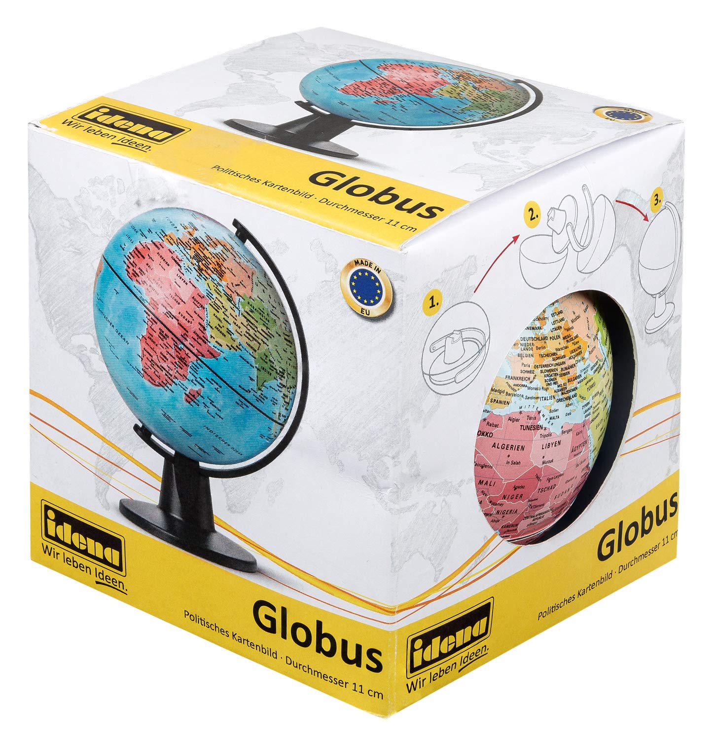 Idena 22068 - Globe with Political Map - 11 cm Diameter - Ideal for School, Multicoloured - Image 3
