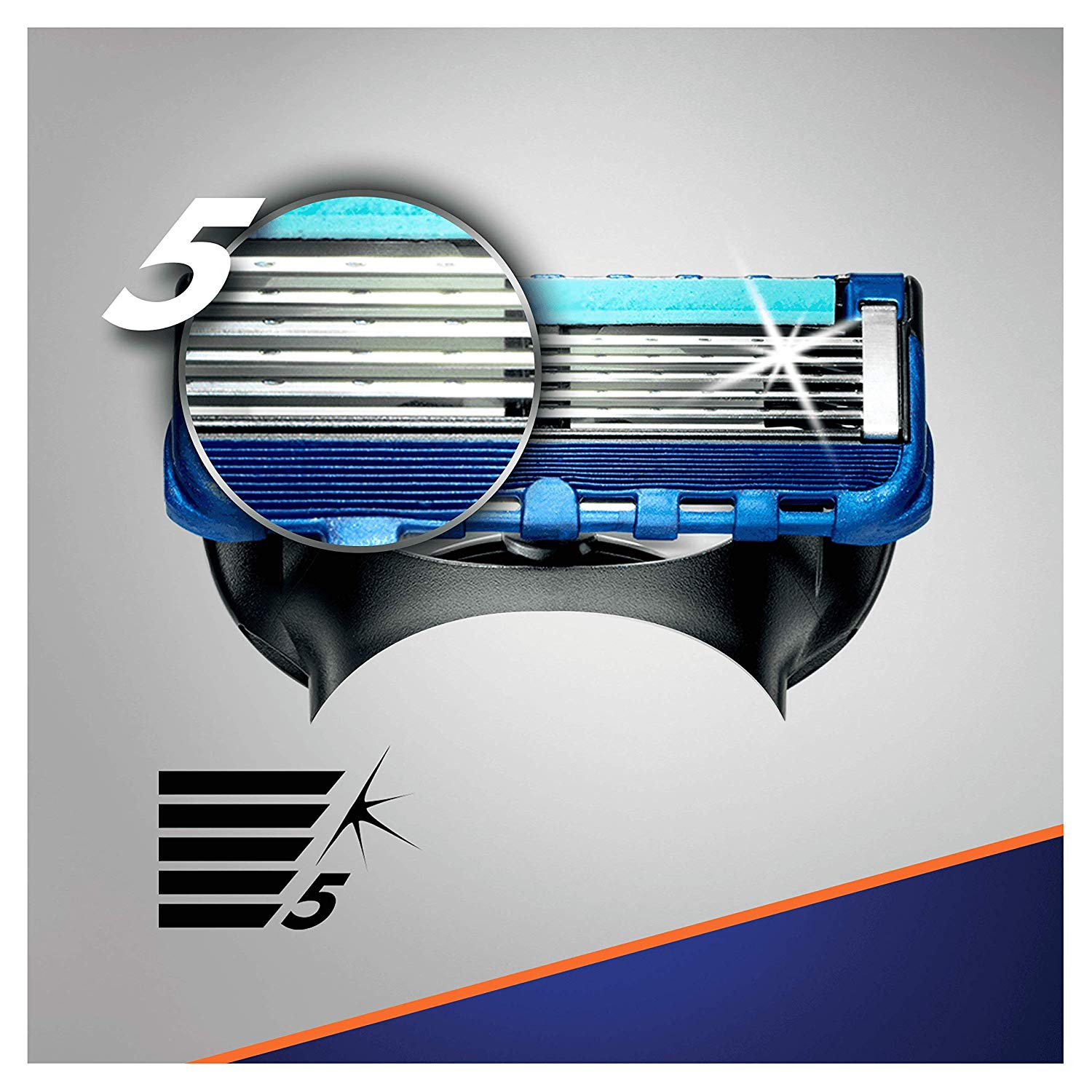 Gillette Fusion 5 Razor Blades with Trimmer for Precision and Glide Coating 4 Replacement Blades, 4 count (Pack of 1) - Image 2