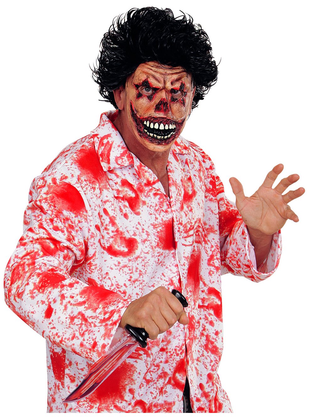 Widmann 00835 Half-Face Mask of Clown''Horror (in One Size), Multi-coloured - Image 3