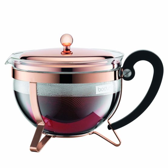 Bodum CHAMBORD Tea Maker (Stainless Steel Filter, Stainless Steel Lid, 1.3 L/44 oz) - Copper
