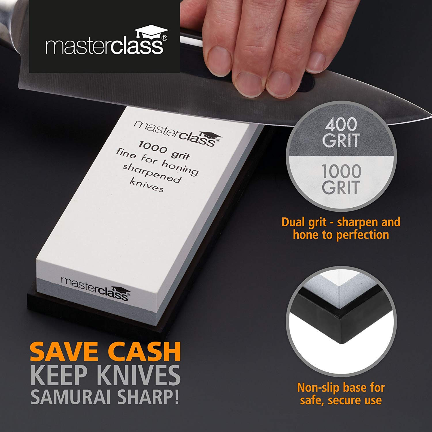 MasterClass Combination Whetstone, 18 x 6.5 cm (7" x 2.5"), Brown - Image 4