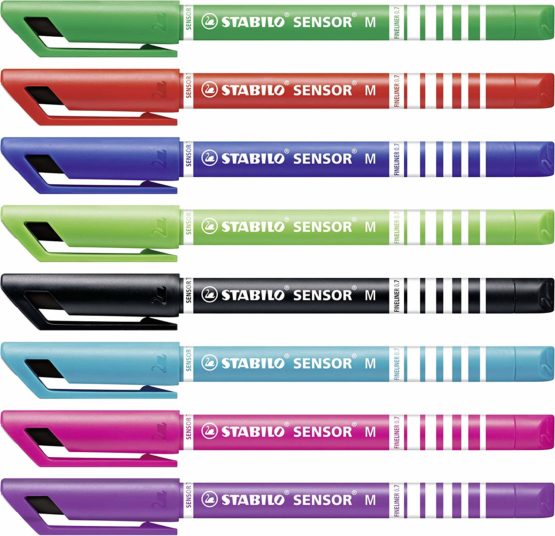 Fineliner - STABILO SENSOR M Wallet of 4 Assorted Colours - Image 2