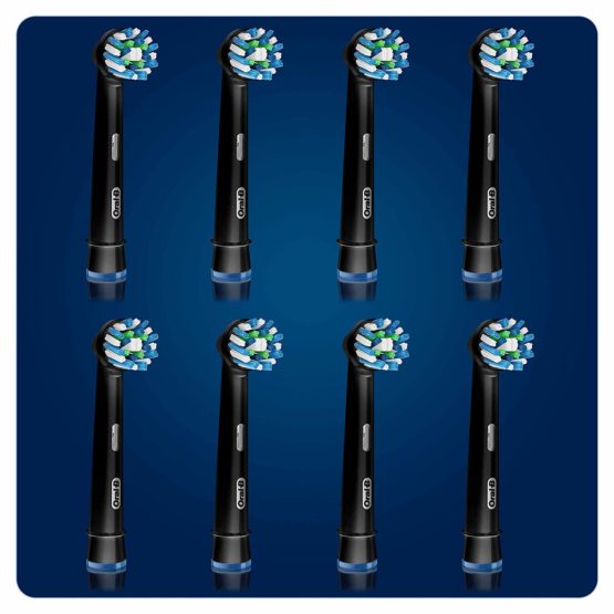Oral-B CrossAction Black Toothbrush Heads Pack Of 8 Replacement Refills For Electric Rechargeable Toothbrush, Professionally Inspired Round Head Design To Clean Tooth-By-Tooth, Black Edition - Image 3