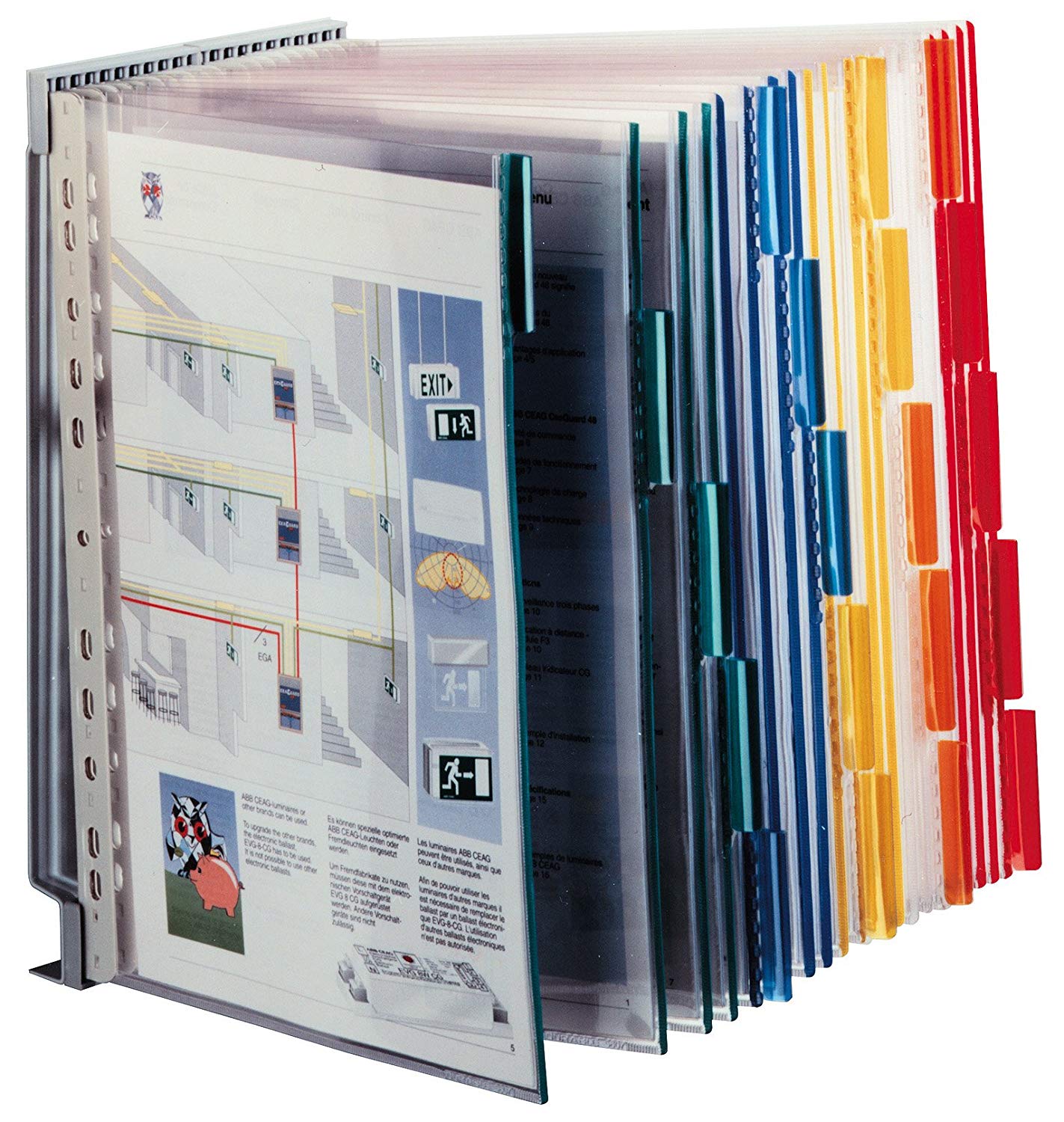 Durable Function Wall Display Panel System, Holds 20 A4 Panels, Grey - Image 2