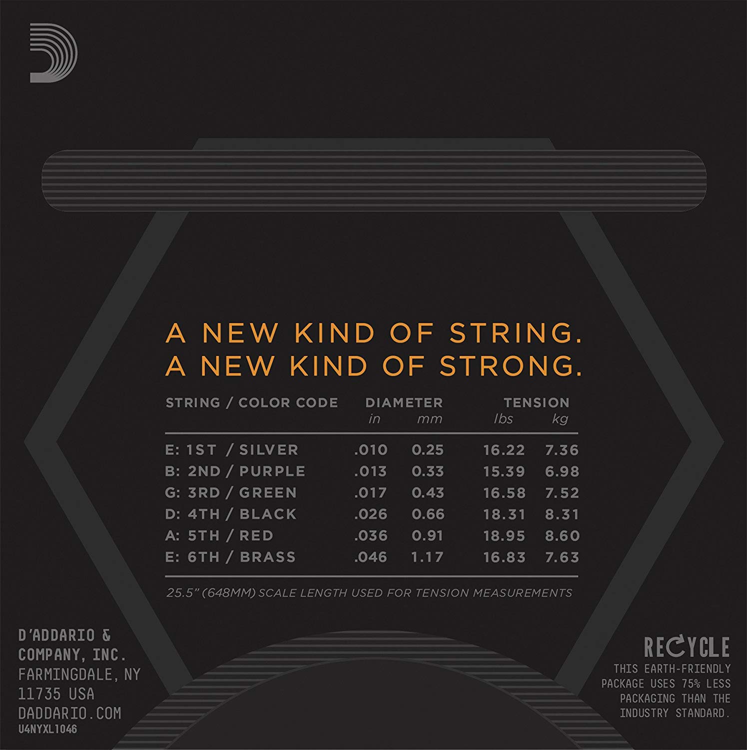 D'Addario Guitar Strings, NYXL Electric Guitar Strings, NYXL1046, Unrivaled Strength, Tuning Stability - Image 3