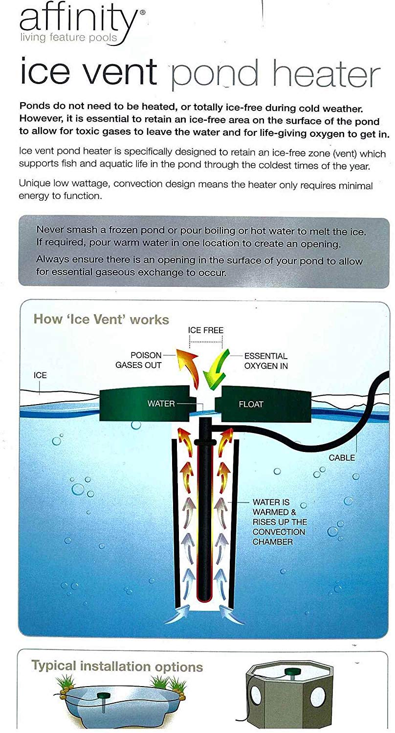 Blagdon Affinity Ice Vent 50w Pond Heater, Allows Oxygen In, Toxic Gases Out, Allows Fish to Breathe, for Ponds up to 5000 Litre,Black - Image 3