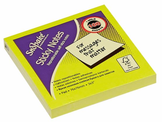 Snopake 76 x 76 mm Neon Assorted Sticky Notes [Pack of 6, 100 Sheets per Pad] 13527 - Image 2