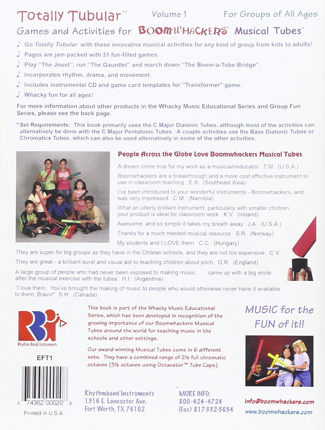 Boomwhackers EFT1 Totally Tubular CD Volume 1 - Image 2