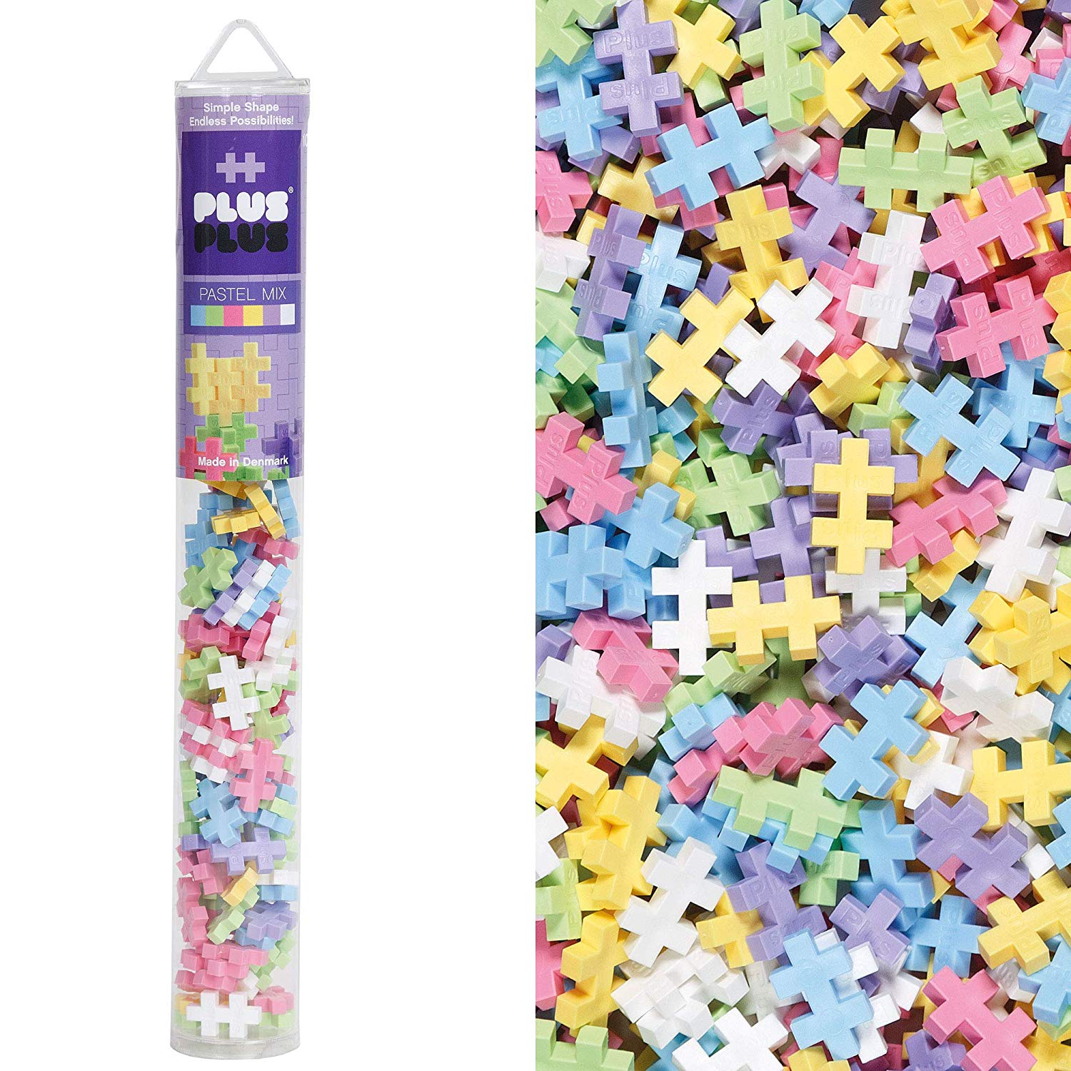 PLUS PLUS Building Blocks Toy, 100 pcs Kids Construction Toys, Creative Learning Resources and STEM Play for Home and Travel