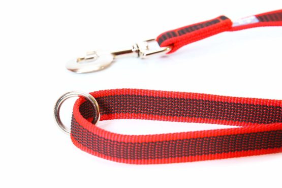 Julius-K9 216GM-R-1-2HS Color & Gray Super-Grip Leash with Handle and O-Ring, 20 mm x 1.2 m, Red-Gray - Image 2
