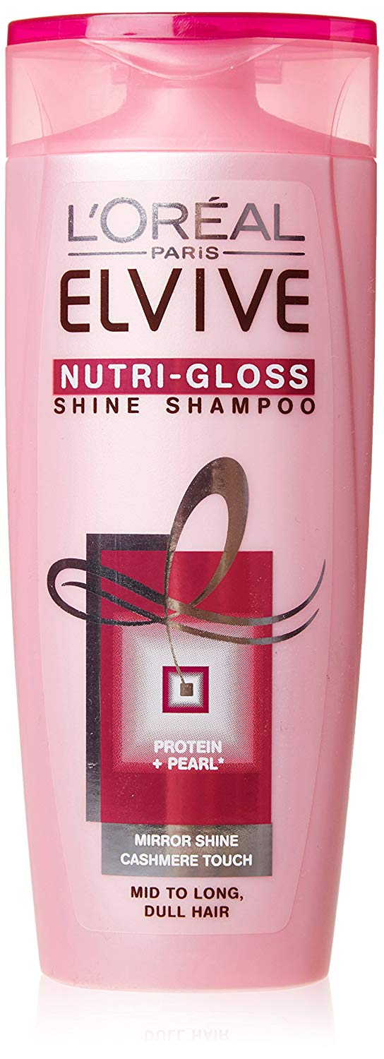 L'Oreal Elvive Nutri Gloss Shine Shampoo 250ml Pack of 6, Pink, 250 ml (Pack of 6)