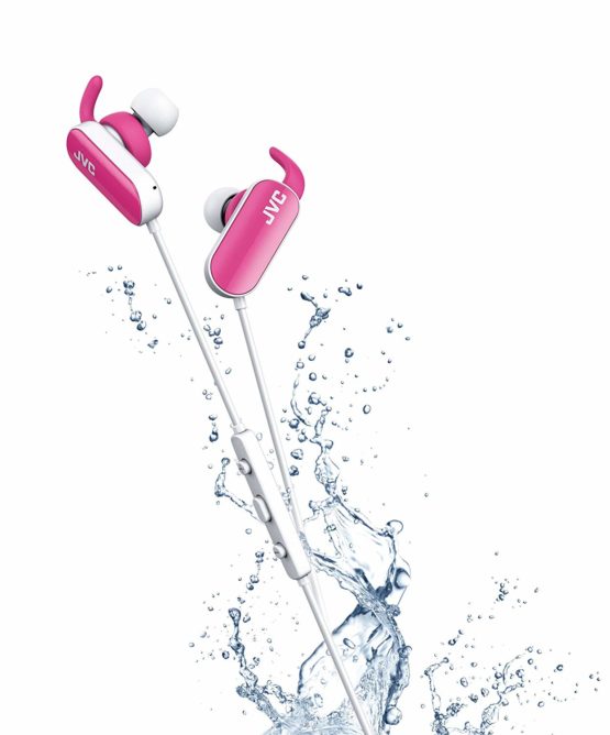 JVC Wireless Headphones Sweat Proof Sports In-Ear Bluetooth Earphones with Built-In Mic and Remote - Pink - Image 2