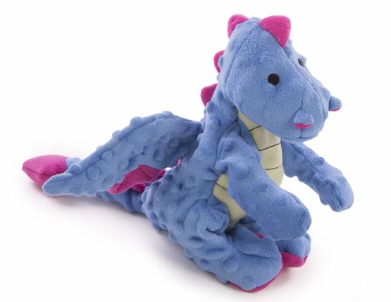 goDog Dragon with Chew Guard Technology Tough Plush Dog Toy, Large, Periwinkle