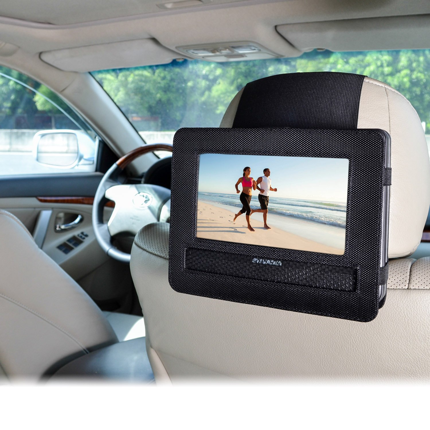 TFY Mount-DVD-7 Car Headrest Mount for Swivel and Flip Style 7-Inch Portable DVD Player, Black - Image 2