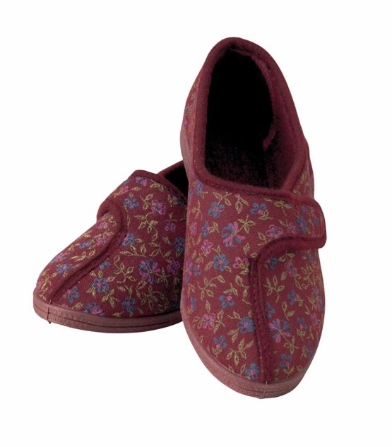 Homecraft Patterned Slippers for Ladies - Size 6, Red