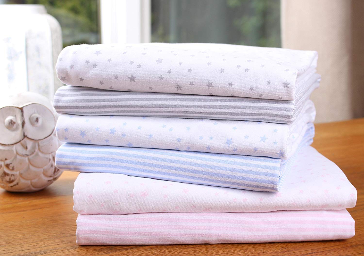 Stars & Stripes 2 Pack Fitted Cot Bed Sheets - Grey, Stars & Stripes - Grey, 70x140 cm (Pack of 2) - Image 3