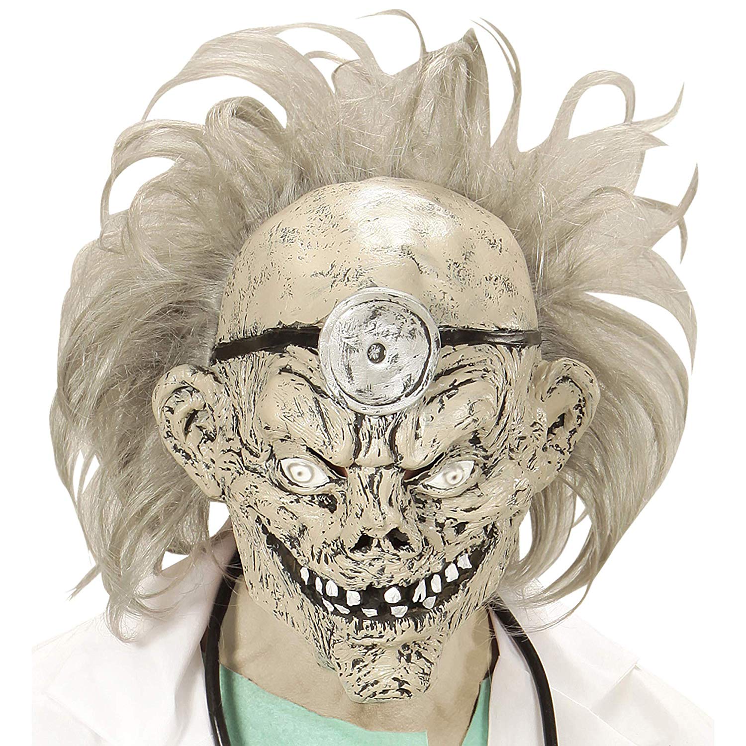 Widmann 74955 3/4 Mask Zombie Doctor with Wig, One Size, Multi-coloured