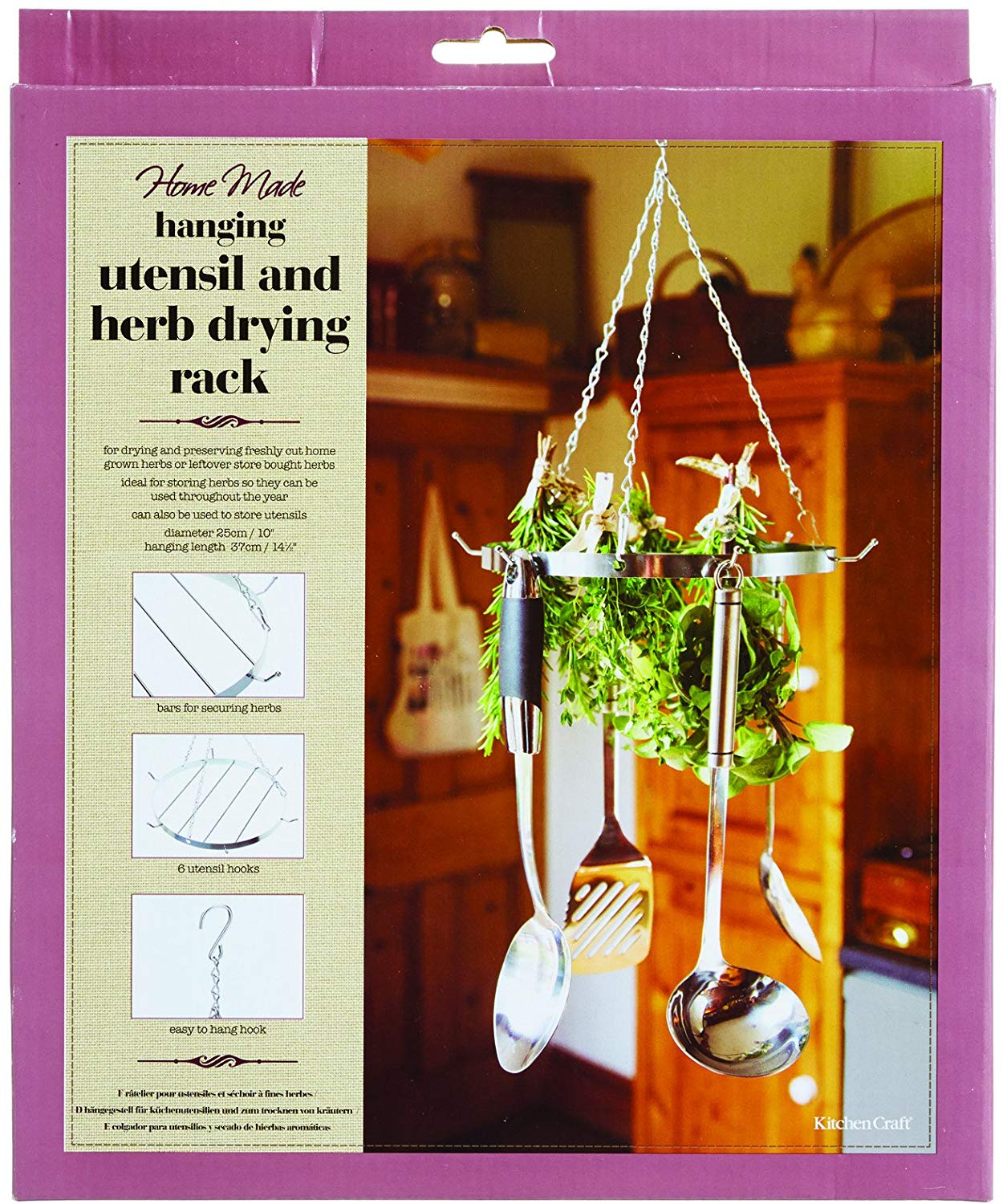 KitchenCraft KCHMRACK Home Made Herb Drying Rack, Silver - Image 2