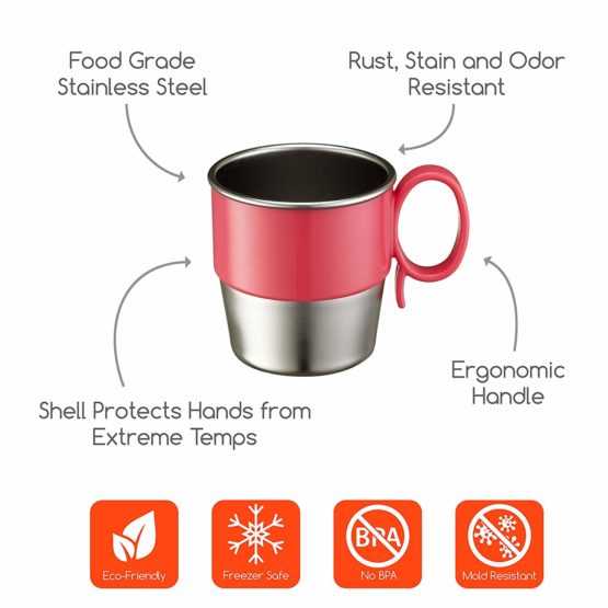 innobaby Din Din Smart Stainless Cup (Pink) - Image 2