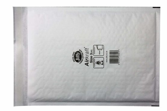 Jiffy JL-7 370 x 445 mm A3 Airkraft Lightweight Postal Bag (Size 7), White, Box of 50