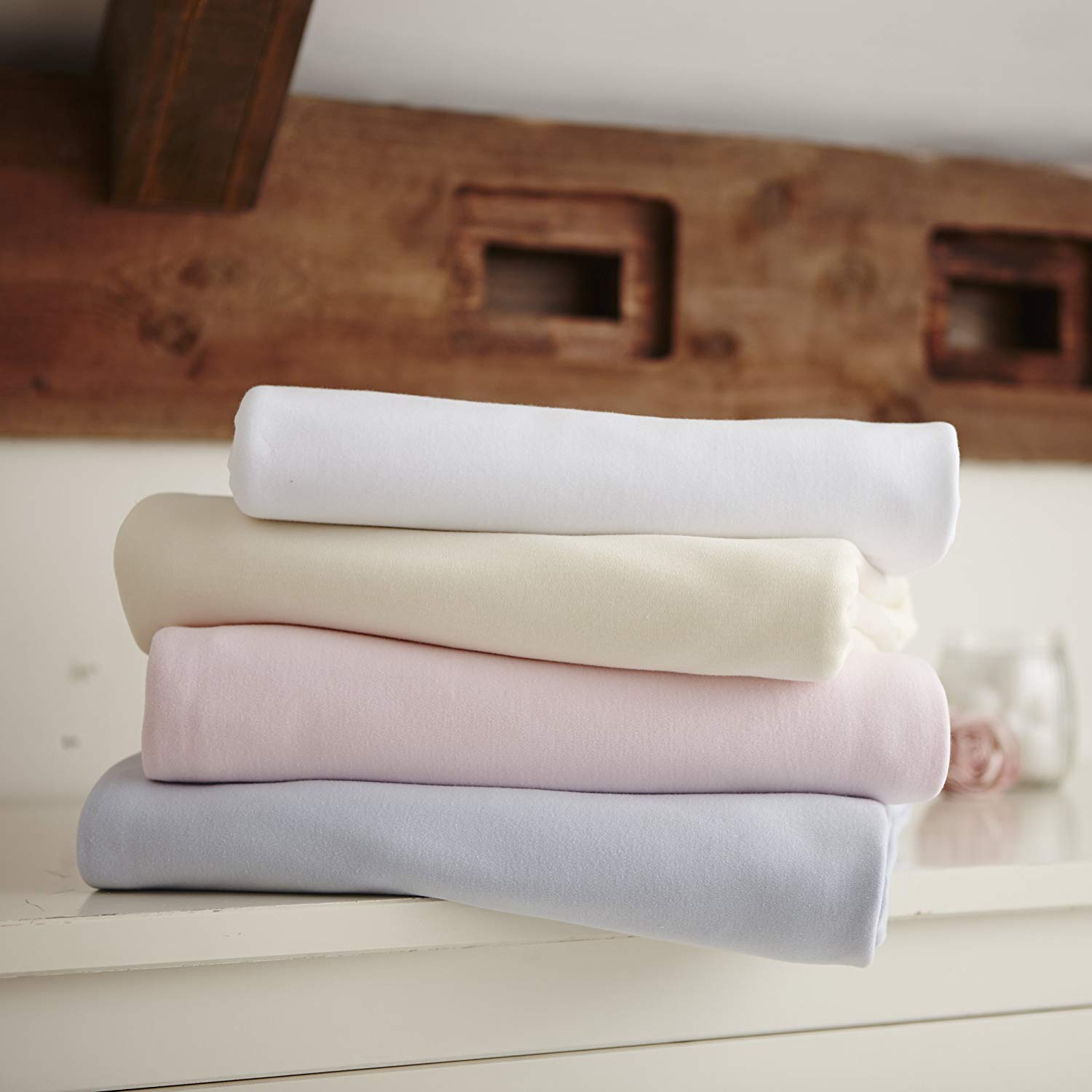 Clair de Lune 2 Pack Fitted Jersey Cotton Moses Basket Sheets 74 x 30 cm (Pink) - Image 4