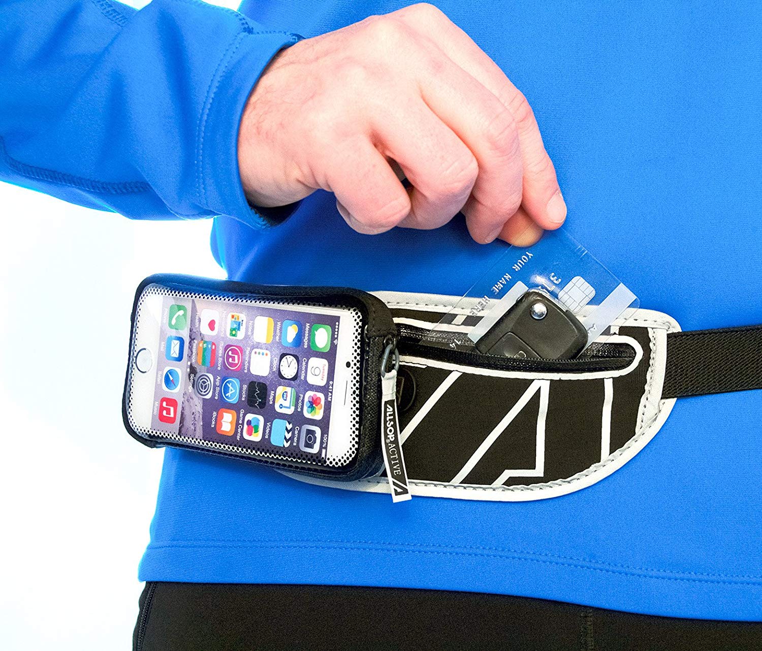 ClickGo Large Sport Belt for Phones Upto 6.3-Inch, Black - Image 4