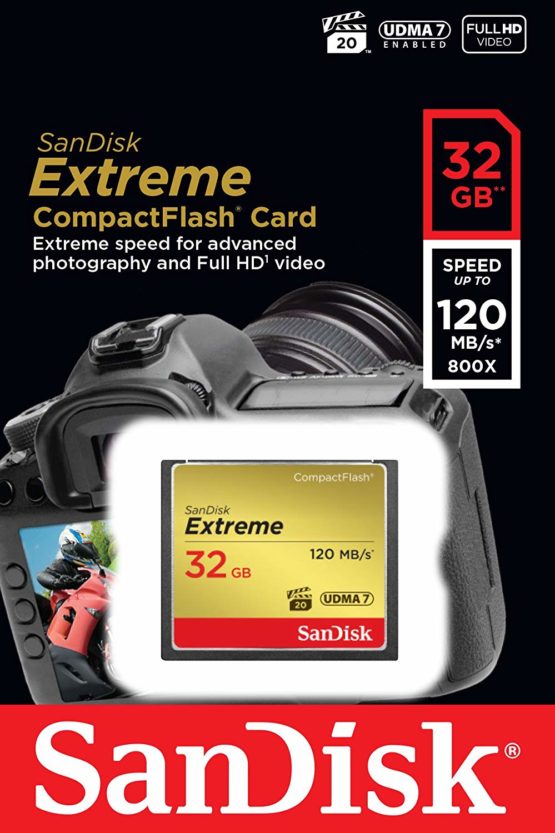 SanDisk Extreme 32 GB UDMA7 CompactFlash Card - Black/Gold - Image 3