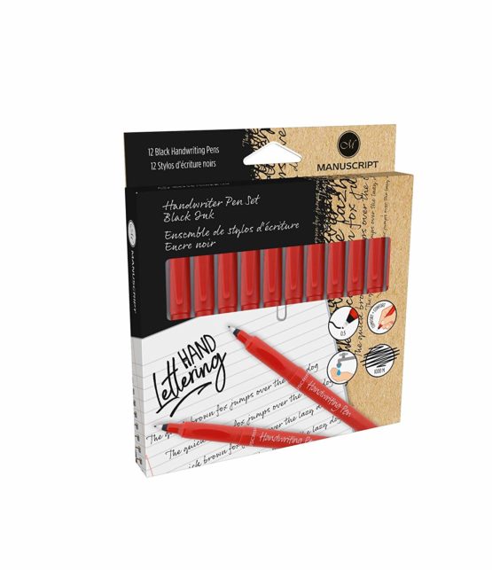 MANUSCRIPT Handwriting Pens Black - pack of 12 handwriters with black ink.