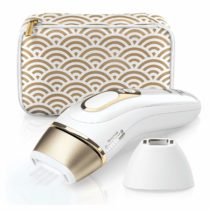 Braun IPL Silk Expert Pro 5 Hair Removal, IPL For Visible Permanent Visible Hair Removal For Women & Men, Venus Razor, Premium pouch, 400,000 Flashes, Gifts for Women, PL5137, White/Gold