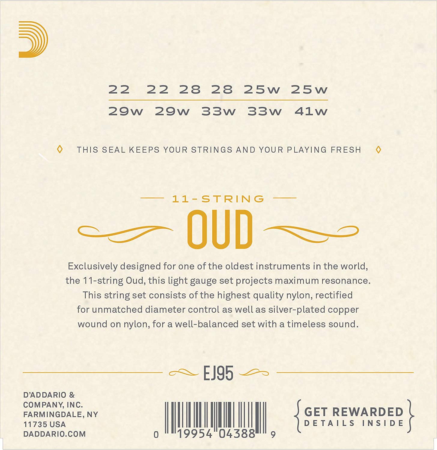D'Addario EJ95 Oud/11-String Kit, Silver - Image 2