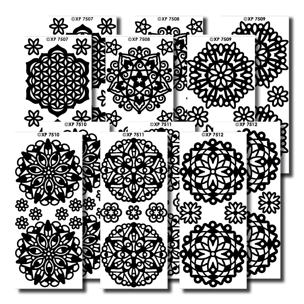 Creative Products Prismatic Christmas Borders Craft Stickers, Stickers, Multi-Colour, 23 x 10 x 1 cm, Glossy Black