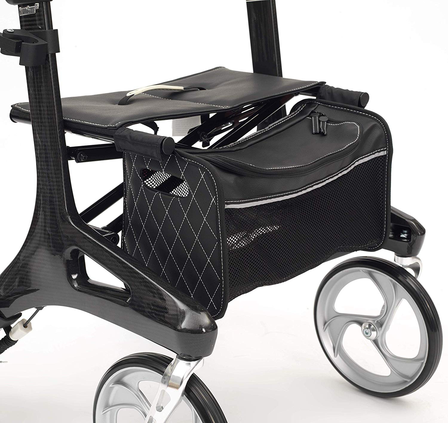 Drive Nitro Elite Carbon Fibre Rollator with Backrest, Seat and bag
