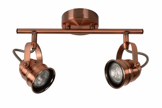 Lucide CIGAL - Ceiling Spotlight - Ø 9 cm - LED - GU10 - 2x5W 2700K - Copper - Image 2