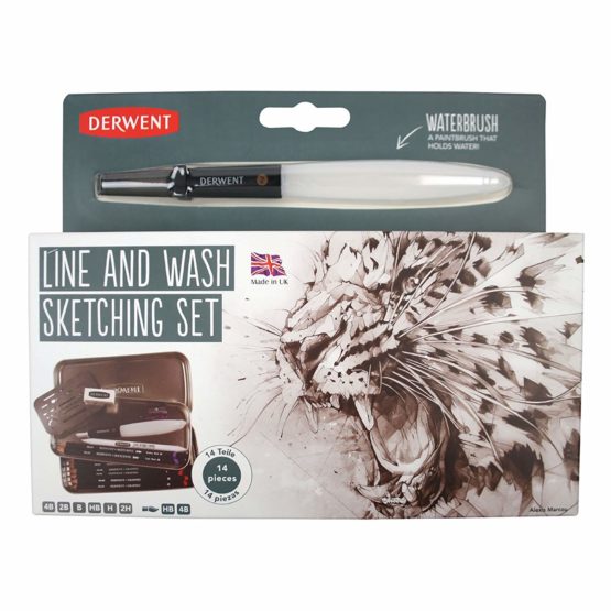 Derwent Line & Wash Sketching Set, Includes 6 Graphite Drawing Pencils, 2 Watersoluble Pencils & Accessories, Professional Quality, 2302162