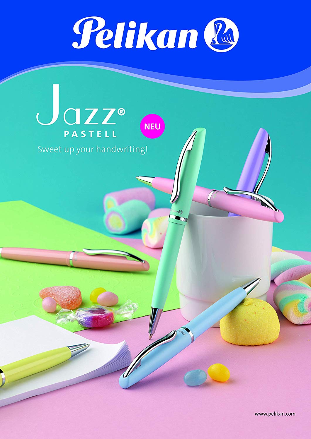 Pelikan Premium Jazz Ballpoint Pen with Blue Ink, Refillable All-Metal Twist Mechanism with Signature Beak Clip - Image 4
