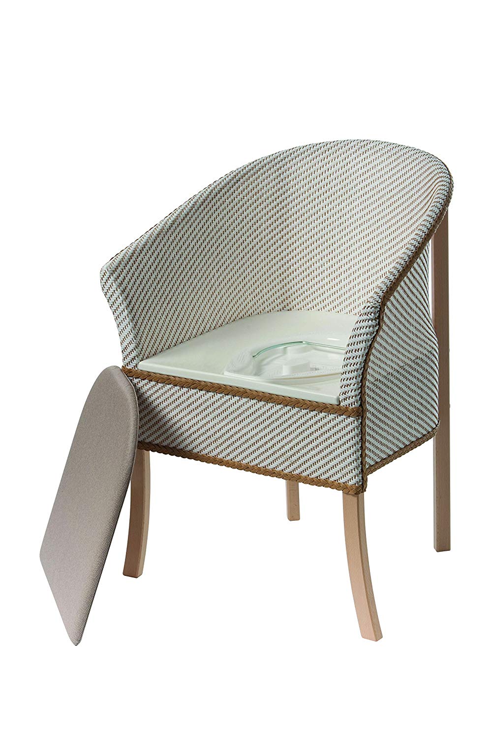Drive Devilbiss Basket Weave Commode and Chair, Off White, Medium - Image 2