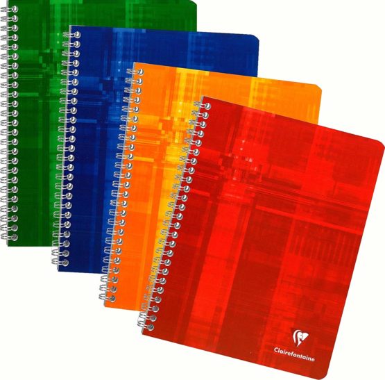 Clairefontaine 87244c - Wirebound Notebooks, 17x22cm, Square, 50 Sheets - Random Colour