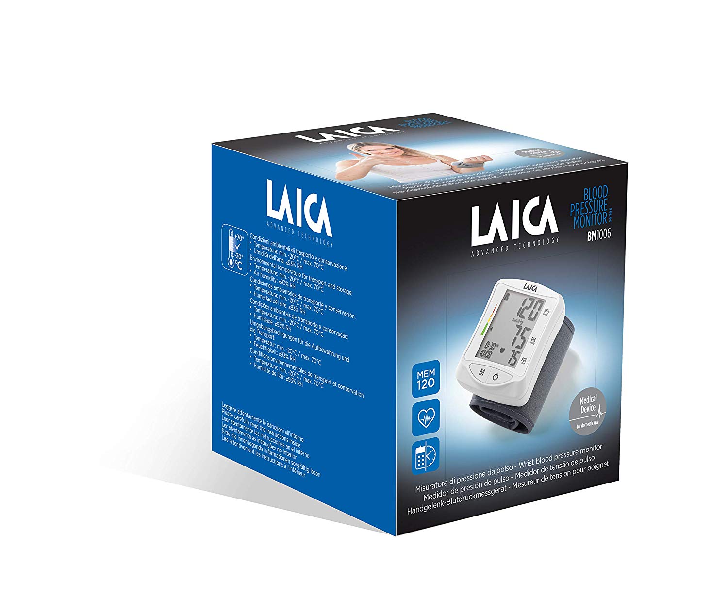 LAICA bm1006 W Wrist Pressure Gauge Grey/White, Grey / White, poignet BM1006W - Image 4