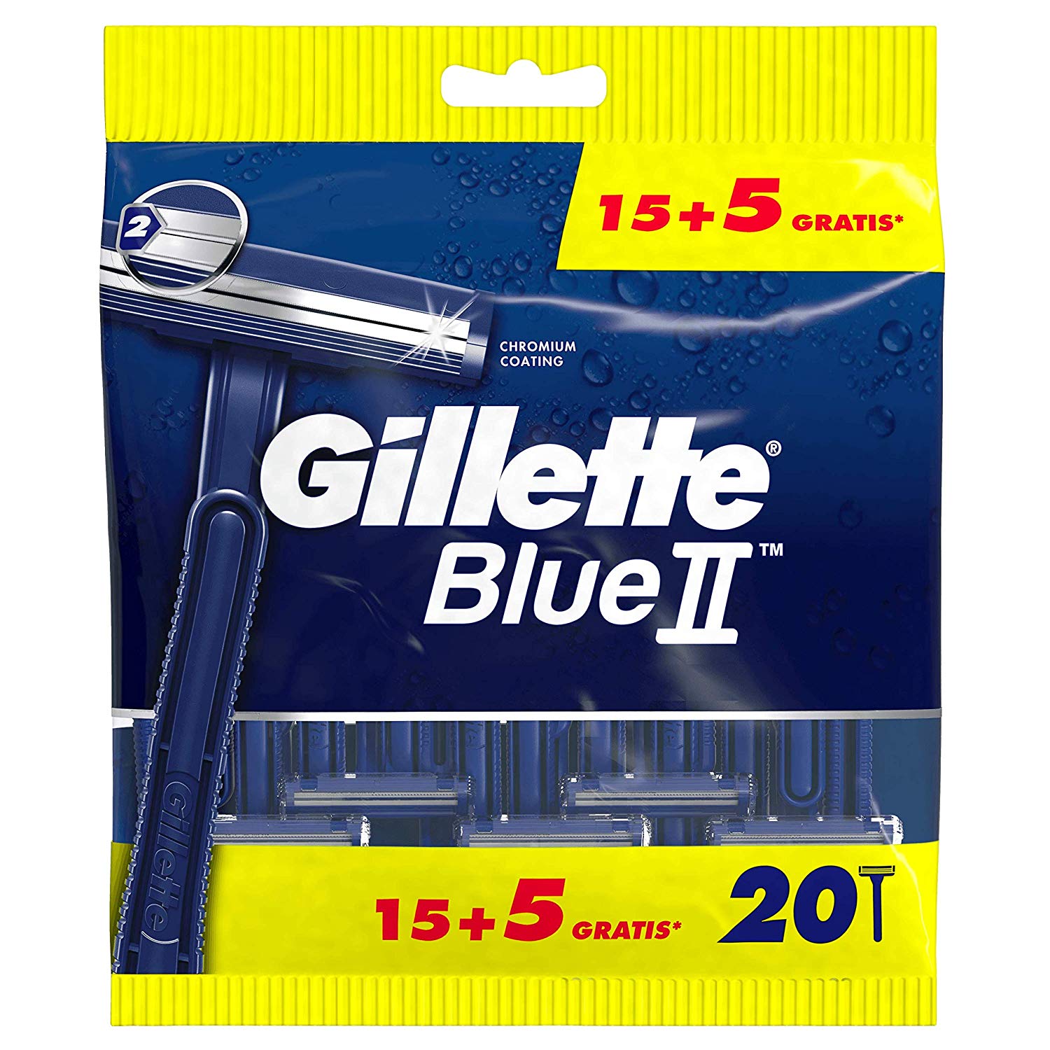 Gillette Blue II Disposable Razors 20 Pack (15+5), 20 count (Pack of 1) - Image 2