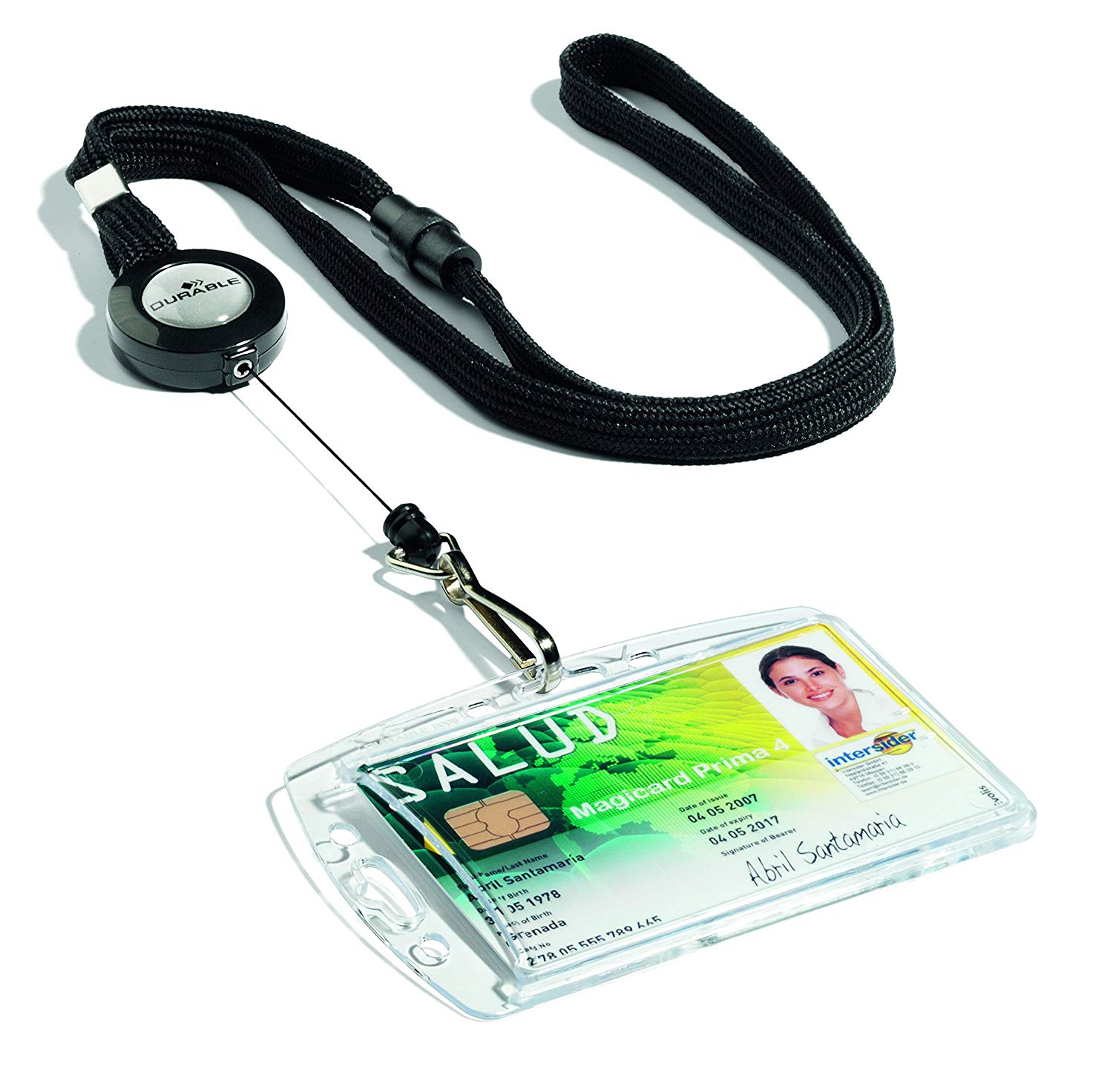 Durable Badge Reel with Black Lanyard - Pack of 10 - Perfect for Securely Holding Name Badges Security Passes, Key Fobs, etc - Image 3