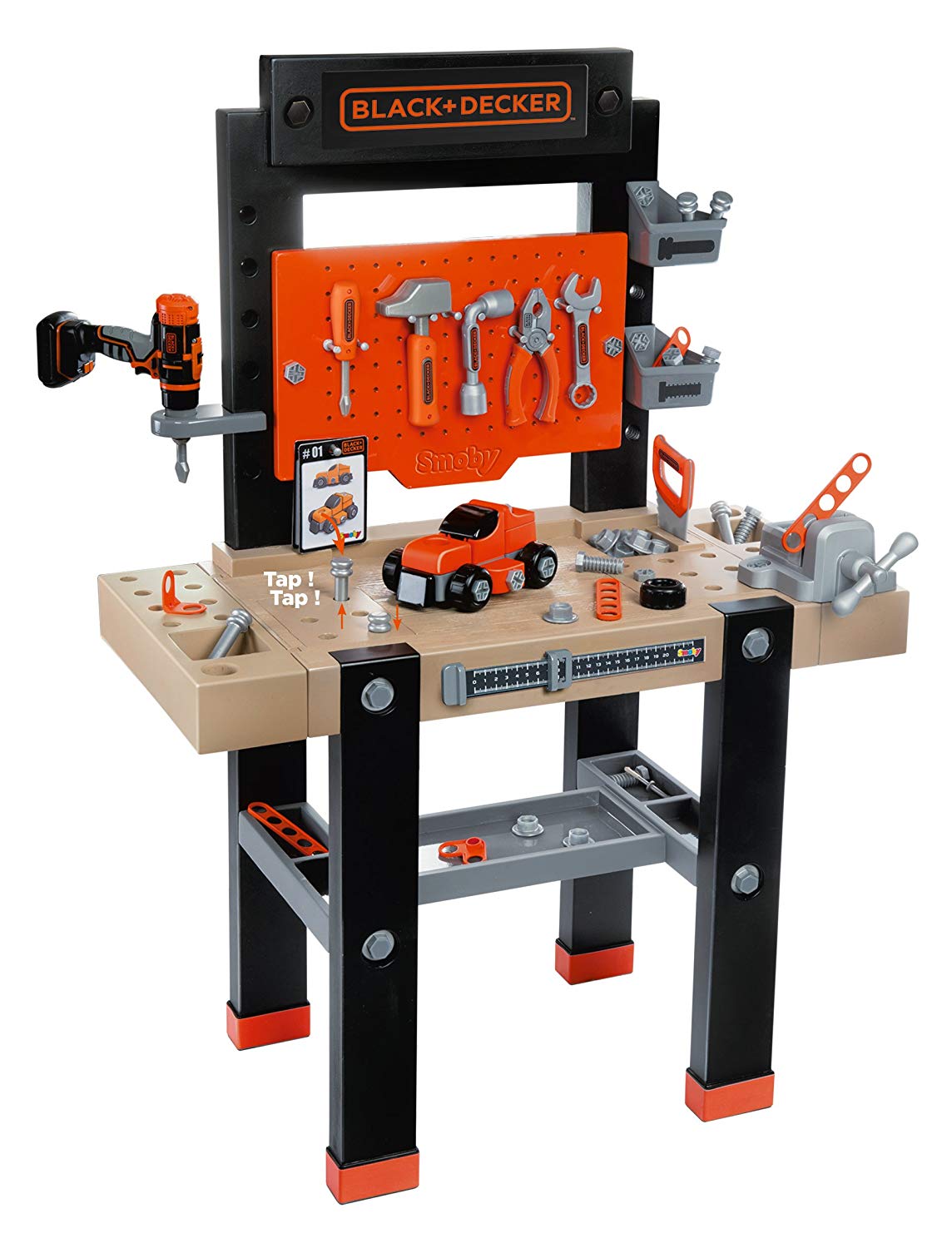 SMOBY BLACK & DECKER KIDS WORKBENCH WITH 92 ACCESSORIES – BigaMart