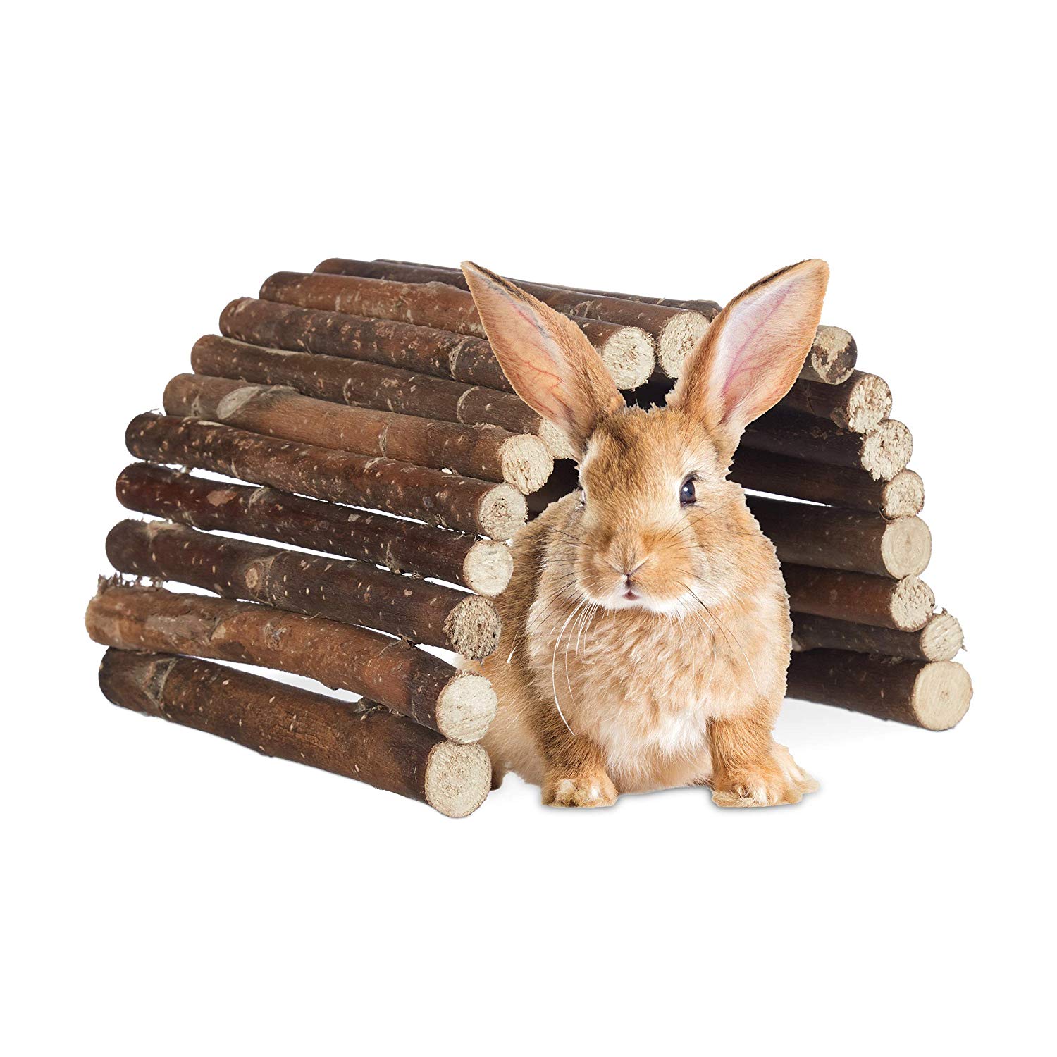 Relaxdays Natural Wooden Small Animal Rodent Tunnel Tube, Flexible, Schima, HWD 2x29x17 cm, Wood, 2 x 29 x 17 cm