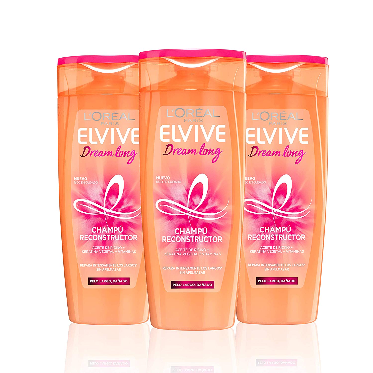 L'Oreal Loreal Paris Elvive Fream Long Reconstructing Shampoo For, 370 ml(Pack of 3), 370 ml (Pack of 3)