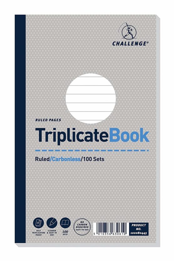 Challenge Triplicate Book Carbonless Ruled 210x130mm Ref D63061 [Pack of 5]